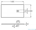 Roca Terran 140x80cm brodzik prostokątny konglomeratowy biały AP10157832001100