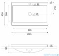 Bathco umywalka blatowa dolomitowa Manhattan 100x45 cm 0506