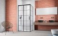 Radaway Idea Black Kdj Factory kabina prysznicowa 140x75 lewa czarny mat/szkło przejrzyste 387044-54-55L/387049-54-55R