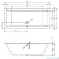 Riho Lugo 180x80cm wanna prostokątna z hydromasażem Relaks + nogi + syfon BT02-REL