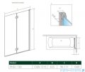 Radaway Nes 8 Black Pnd I parawan nawannowy 130cm prawy czarny mat/szkło przejrzyste 10060130-54-01R