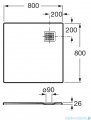 Roca Terran 80x80cm brodzik kwadratowy konglomeratowy cafe AP10332032001660