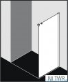 Kermi Nica Ściana boczna prawa, szkło przezroczyste, profile srebrne 75cm NITWR07520VPK
