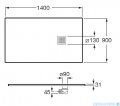 Roca Terran 140x90cm brodzik prostokątny konglomeratowy czarny AP10157838401400