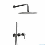 KFA MOZA GUN METAL GREY zestaw prysznicowy podtynkowy z baterią 3-otworową 2-funkcyjną grafit szczotkowany 5039-511-61