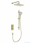 KFA MALAGA BRUSHED LIGHT GOLD podtynkowy zestaw prysznicowy z baterią termostatyczną 3 funkcyjną i natryskiem przesuwnym złoty szczotkowany 5759-301-31