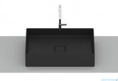 Roca Terra umywalka nablatowa 51x36 cm prostokątna Fineceramic czarny mat A32787Z080