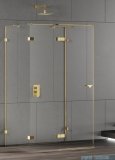 New Trendy Eventa Gold Shine kabina prysznicowa przyścienna 100x100x200 przejrzyste Lewa Złoty połysk EXK-4808