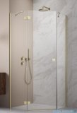Radaway Essenza 8 Brushed Gold Ptj kabina pięciokątna 90x100cm lewa szczotkowane złoto 10490000-99-01L/10490700-01-01