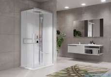 Novellini Glax 2 2.0 kabina z hydromasażem hydro plus 100x80 prawa srebrna G22A198DM1L-1BB
