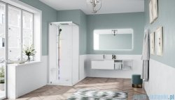 Novellini Glax 1 2.0 kabina z sauna parową 90x90 lewa srebrna G21GF99SM5-1BB