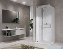 Novellini Glax 2 2.0 kabina z hydromasażem 90x90 lewa srebrna G22GF90ST1-1BB