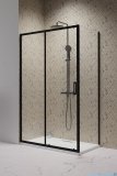 Radaway Premium Pro Black Kdj kabina 150x70cm lewa czarny mat/szkło przejrzyste 1015150-54-01L/1016070-54-01