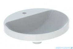 Geberit VariForm Umywalka owalna z półką z otworem na baterię, bez przelewu 50x45cm szkliwiony spód KeraTect 500.715.00.2