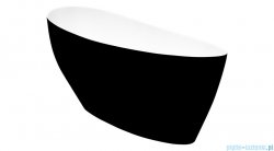 Besco Keya B&W 165x70cm wanna wolnostojąca + odpływ klik-klak biało-czarna #WMD-165-KBW