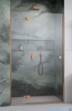 Radaway Essenza Brushed Copper Dwj drzwi wnękowe 90cm lewe szczotkowana miedź/szkło przejrzyste 1385013-93-01L