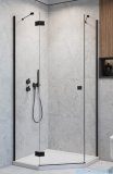 Radaway Essenza 8 Black Ptj kabina pięciokątna 80x100cm lewa czarny mat/szkło przejrzyste 10490000-54-01L/10490500-01-01