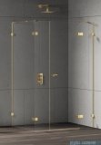 New Trendy Eventa Gold Shine kabina prysznicowa prostokątna 110x90x200 cm prawa przejrzyste Złoty połysk EXK-4781
