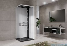 Novellini Glax 2 2.0 kabina z hydromasażem 80x80 prawa czarna G22GF89DM1-1HU