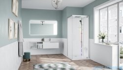 Novellini Glax 1 2.0 kabina z sauną parową 90x90 prawa srebrna G21GF90DM5-1BB