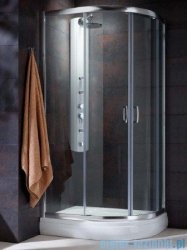 Radaway Premium Plus E Kabina prysznicowa 90x80 szkło fabric + brodzik Siros E Compact lewy + syfon 30492-01-06N