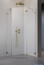 Radaway Essenza Pro Brushed Gold Ptj kabina pięciokątna 90x100 prawa szczotkowane złoto 10100000-99-01R/10100700-01-01