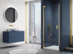 SanSwiss Cadura Gold Line drzwi wahadłowe 100 cm jednoczęściowe lewe z profilem przyściennym CA1CG1001207