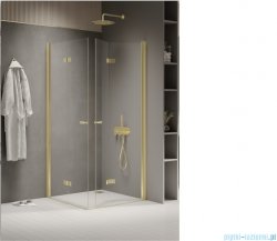 New Trendy New Soleo Light Gold 80x80x195 cm kabina złoty połysk/szkło przejrzyste K-1948