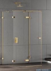 New Trendy Eventa Gold Shine kabina prysznicowa przyścienna 100x100x200 przejrzyste Lewa Złoty połysk EXK-4808