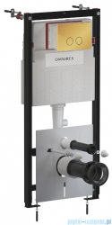 Omnires Eco Flush Set Strongframe stelaż podtynkowy do WC z eco spłukiwaniem + STEEL-R45 przycisk spłukujący złoty połysk ze stali nierdzewnej STFWCECO1R45-RGL