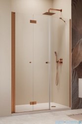 Radaway Nes Brushed Copper DWSB drzwi wnękowe 130cm W2 lewe szczotkowana miedź szkło przejrzyste 10044950-93-01L/10045350-01-01