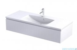 Oristo Brylant szafka podumywalkowa wisząca Ryflowana 120x25x45 biały mat OR36-SD1S-120-2R