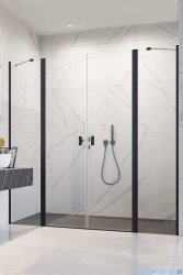 Radaway Nes 8 Black Dwd II drzwi wnękowe 140cm W2 czarny mat/szkło przejrzyste 10081073-54-01/10080167-54-01