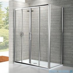 Novellini Drzwi prysznicowe przesuwne LUNES 2A 136 cm szkło przejrzyste profil chrom LUNES2A136-1K