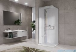 Novellini Glax 2 2.0 kabina z hydromasażem hydro plus 80x80 lewa srebrna G22GF89ST1L-1BB