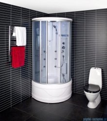Duschy Kabina z hydromasażem szkło niebieskie 80x80cm model 6007