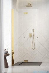Radaway Nes 6 Gold KDD B kabina walk-in 100cm lewa złoty połysk szkło przejrzyste 10024100-09-01L