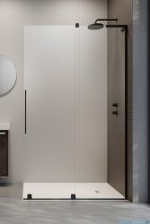 Radaway Furo Black SL kabina Walk-in 80x200cm prawa czarny mat/szkło przejrzyste 10306438-54-01R/10110394-01-01