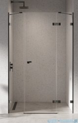 New Trendy Eventa Black Chrome drzwi wnękowe pojedyncze z dodatkową ścianką 170x200 cm przejrzyste prawe czarny połysk EXK-6144