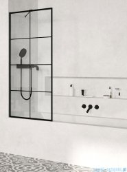 Radaway Modo New Black Pnj Factory parawan nawannowy 100cm L/P czarny mat/szkło przejrzyste 10006100-54-55