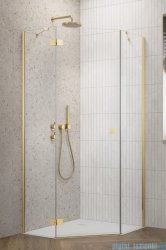 Radaway Essenza 8 Gold Ptj kabina pięciokątna 80x80cm lewa złoty połysk/szkło przejrzyste 10490000-09-01L/10490100-01-01