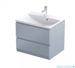 Oristo Brylant szafka podumywalkowa ryflowana wisząca 59x50x45 szaroniebieski mat OR36-SD2S-60-16R