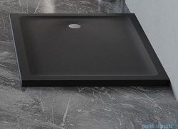 New Trendy Mild Satin Black Brodzik akrylowy prostokątny 90x70x4,5 cm czarny mat B-0670