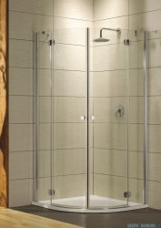 Radaway Torrenta PDD kabina półokrągła 100x100 szkło przejrzyste + brodzik Patmos A + syfon 31620-01-01N