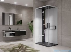 Novellini Glax 2 2.0 kabina z hydromasażem hydro plus 100x80 lewa czarna G22A198ST1L-1HU