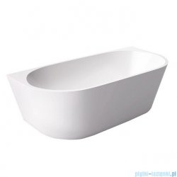 Massi Wall 140 wanna wolnostojąca przyścienna z przelewem 140x70cm biała + syfon MSWA-6815B140P