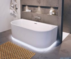 Riho Desire Back2wall LED wanna wolnostojąca z hydromasażem Sparkle Mood przyścienna z oświetleniem Riho Fall napełnianie przez przelew 180x84cm B089014005