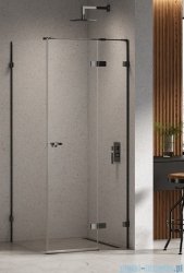 New Trendy Eventa Black Chrome kabina prysznicowa prostokątna 80x120x200 cm prawa przejrzyste czarny połysk EXK-6180