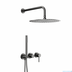 KFA MOZA GUN METAL GREY zestaw prysznicowy podtynkowy z baterią 3-otworową 2-funkcyjną grafit szczotkowany 5039-511-61