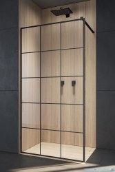 Radaway Modo New Black II 110x200 Factory kabina Walk-in czarny mat/szkło przejrzyste 389114-54-55